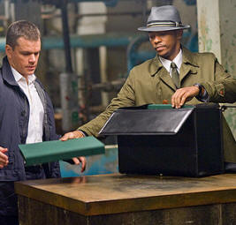 Matt Damon and Anthiny Mackie in The Adjustment Bureau