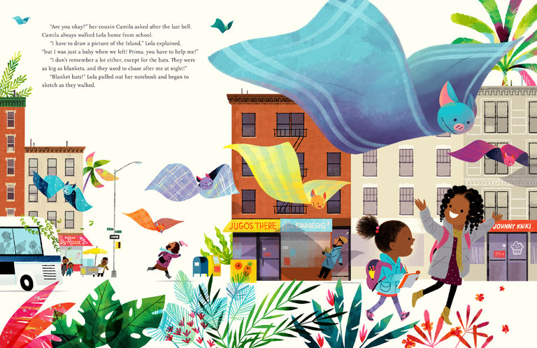 An illustration from Islandborn by Leo Espinosa written by Junot Diaz